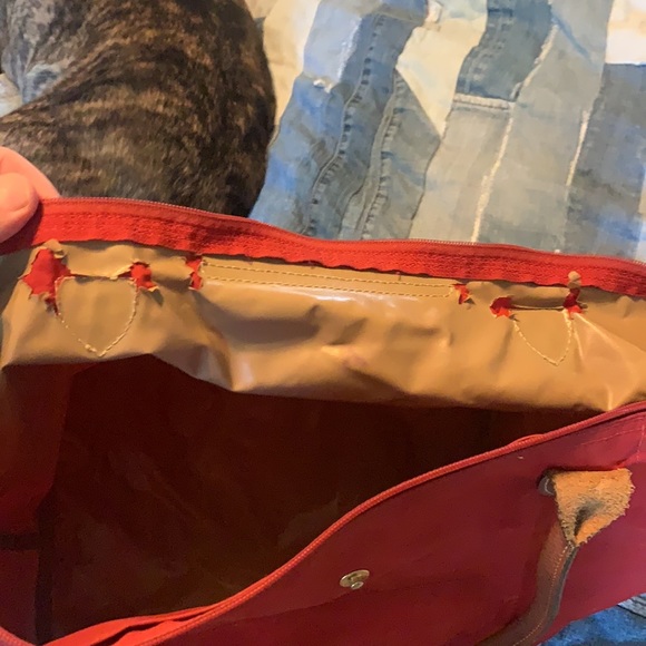 Red Lonhchamp Long Strap tote - Picture 3 of 4